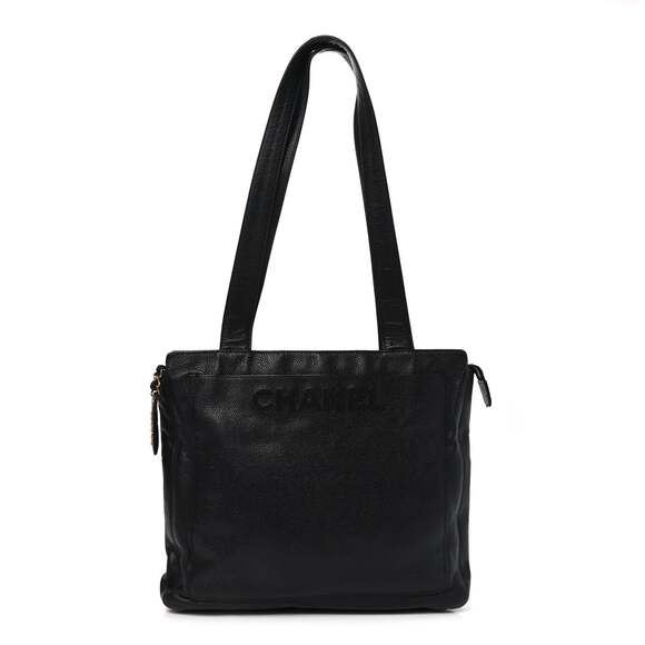 Chanel Caviar Embroidered Logo Shoulder #238019C11B